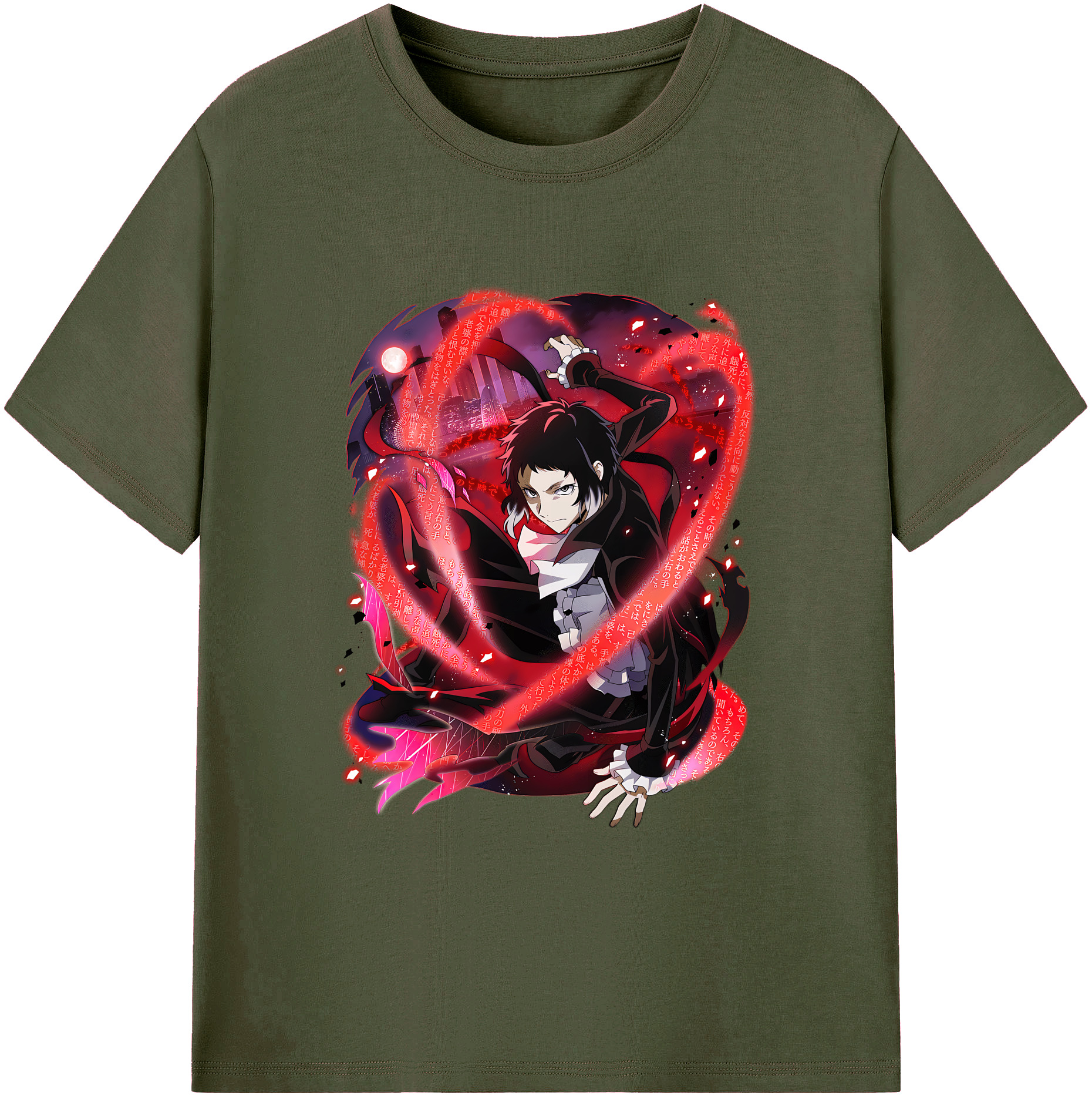 （画像用） 文豪ストレイドッグス Bungo Stray Dogs 綿100％ メンズ半袖Tシャツ｜肌触りやわらか＆通気性
